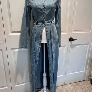 Fashion Nova Light Blue Denim maxi dress